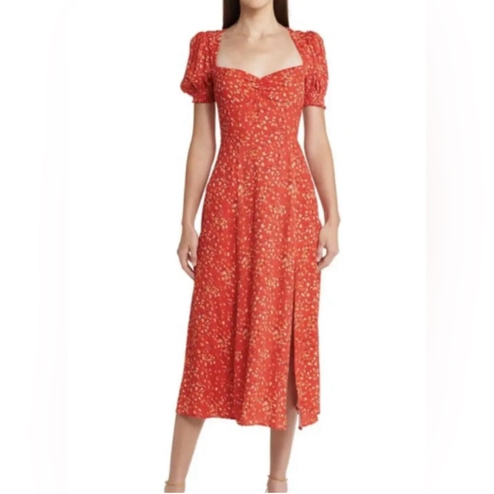 Reformation Red Midi Dress